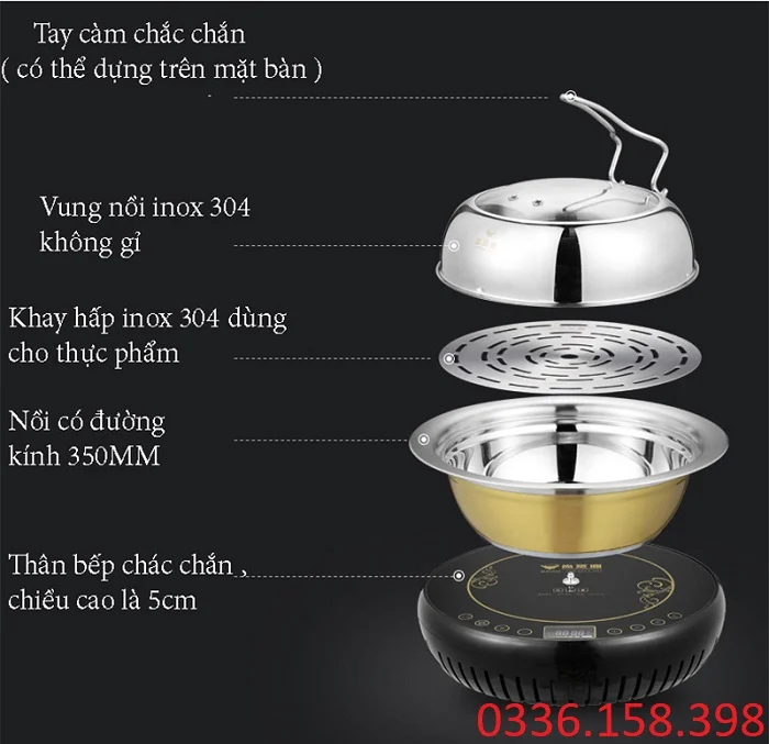 Cấu tạo của bếp lẩu hơi gia đình