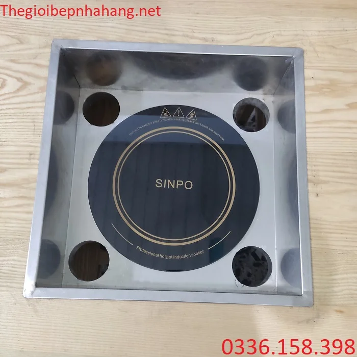 Bếp lẩu vuông 2 ngăn âm bàn cho nhà hàng