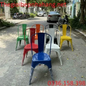 Ghế sắt tolix có tựa lưng cho nhà hàng