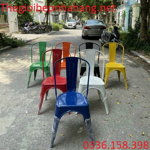 Ghế sắt tolix có tựa lưng cho nhà hàng