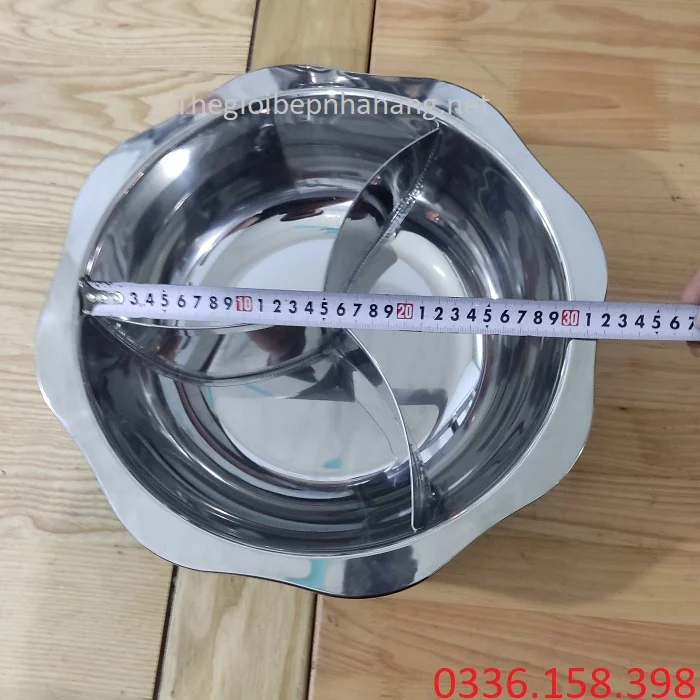 Kích thước lòng của nồi lẩu inox tròn