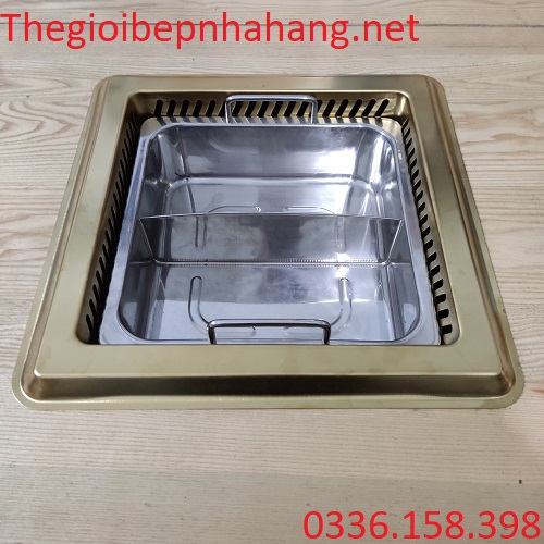 Bộ bếp lẩu 2 ngăn nhà hàng bằng inox