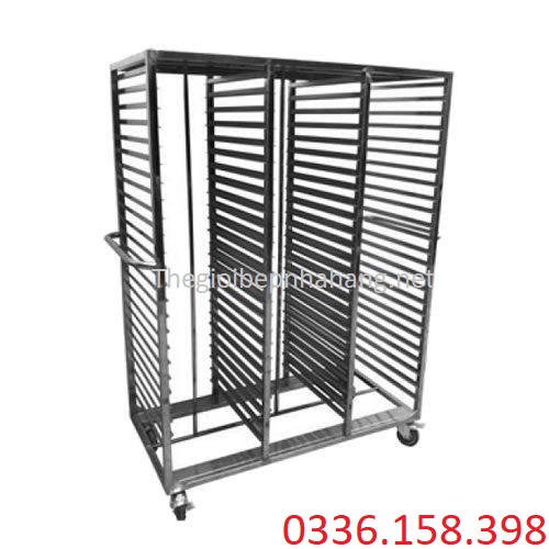 Xe đẩy khay cơm bằng inox