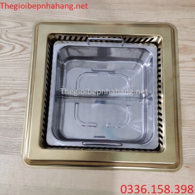 Bộ bếp lẩu âm bàn vuông cho nhà hàng