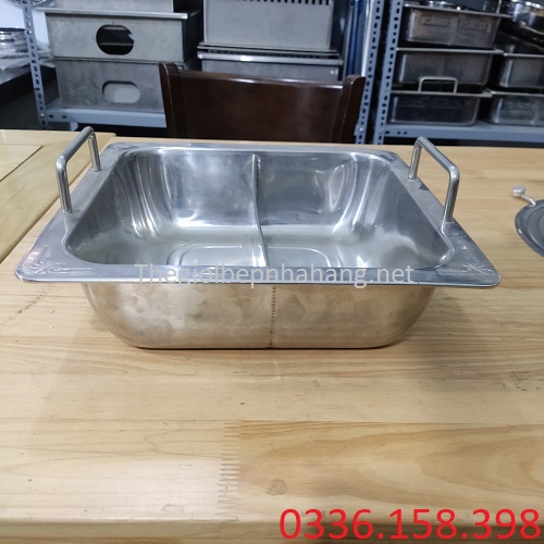 Nồi inox ăn lẩu 2 ngăn cho nhà hàng