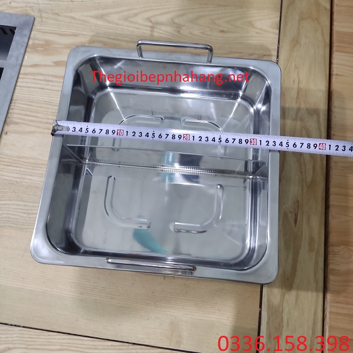 Kích thước của nồi inox vuông 2 ngăn