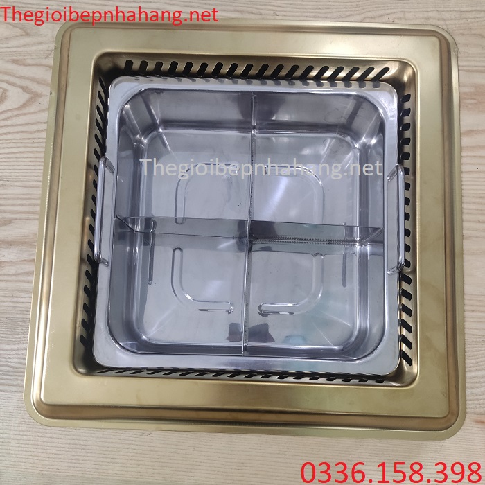 Bộ nồi ăn lẩu âm bàn vuông nhà hàng
