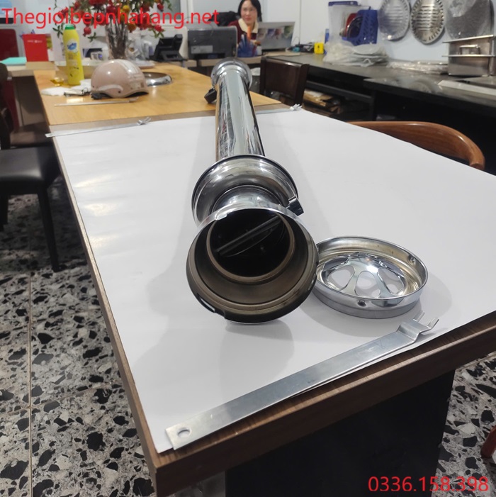 Chụp hút khói bếp nướng màu inox