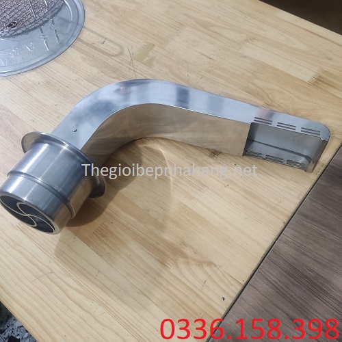 Chụp hút khói bếp nướng cong tại bàn