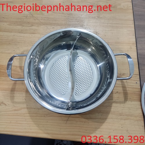 Nồi lẩu 2 ngăn tròn nhà hàng