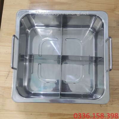 Nồi ăn lẩu bằng inox 4 ngăn vuông