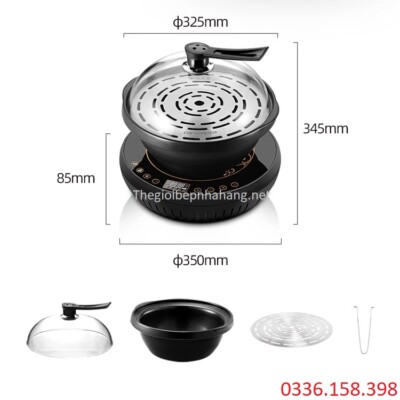 Các thành phần và kích thước của bếp lẩu hơi