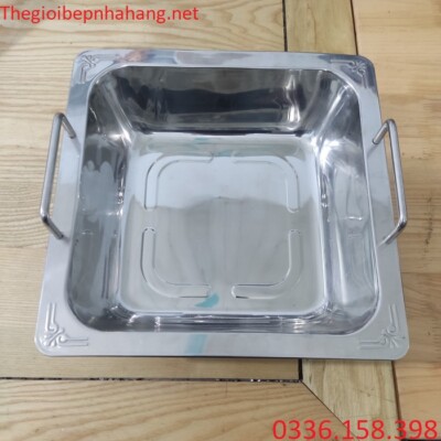 Nồi ăn lẩu inox 1 ngăn vuông